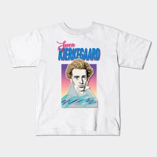 Søren Kierkegaard -  80s Styled Retro Nostalgia Graphic Design Kids T-Shirt